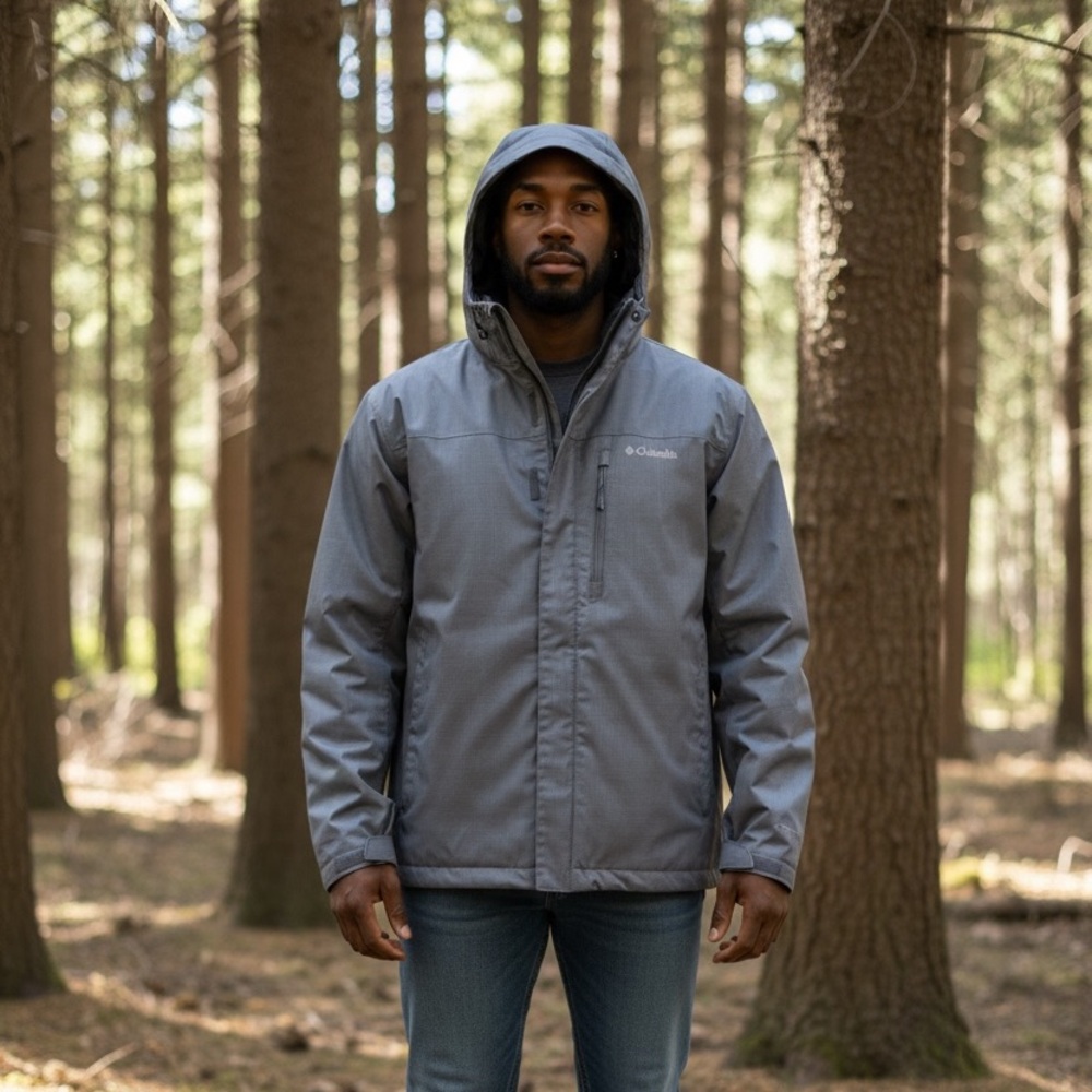 Men's Columbia Gray Hooded Jacket